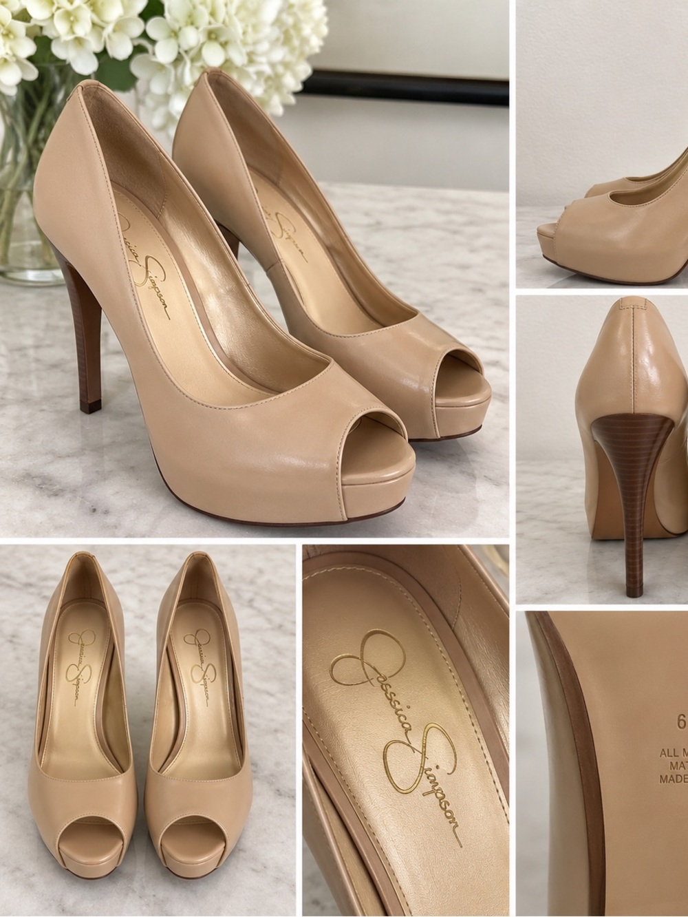 Jessica Simpson Nude Beige Platform Pumps High Heel